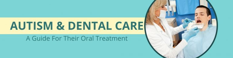 Dentist gently examining child with autism