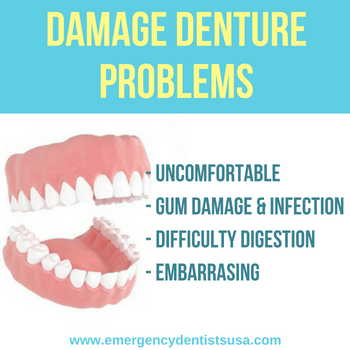 same day dentures north carolina - damaged denture problems